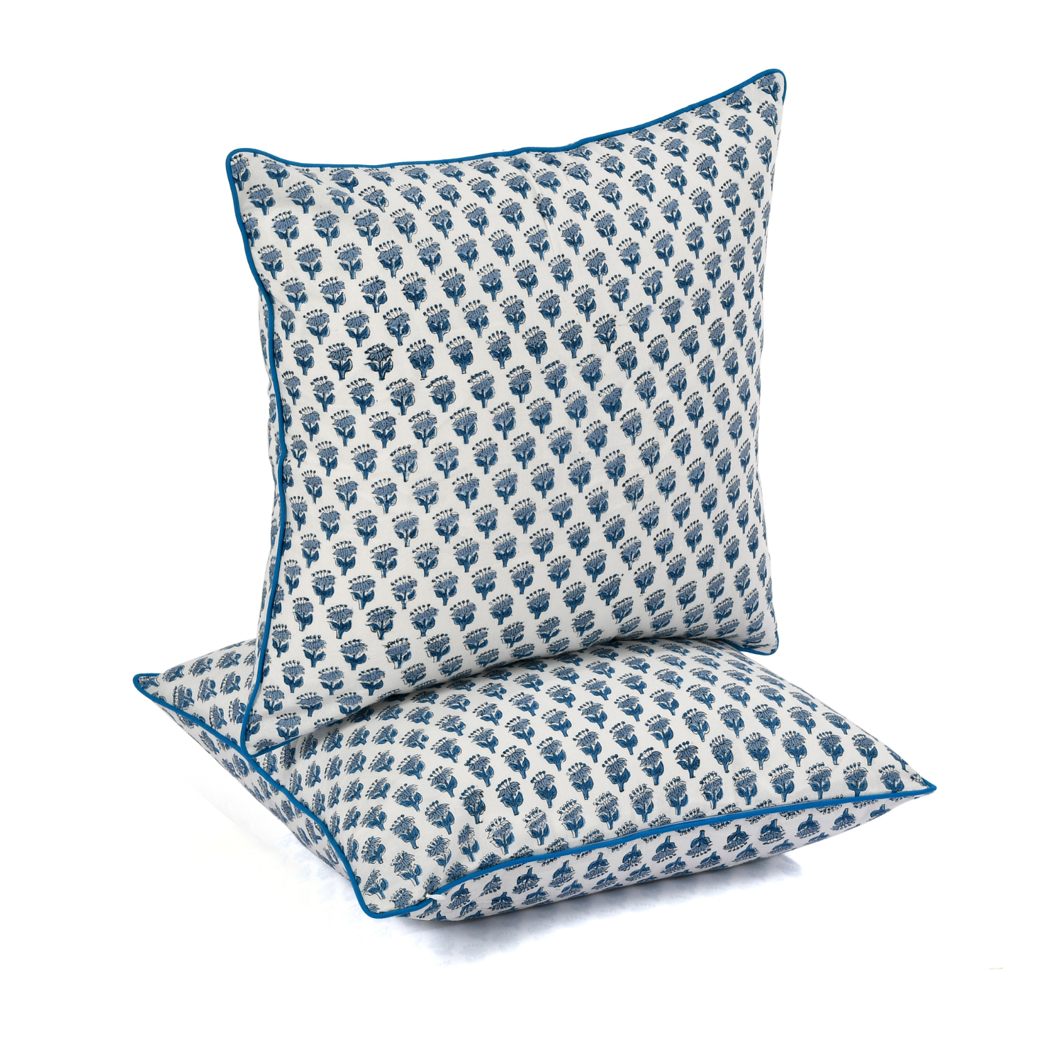 Piping Throw Pillow Covers - Apatite Blue (Set of 2)