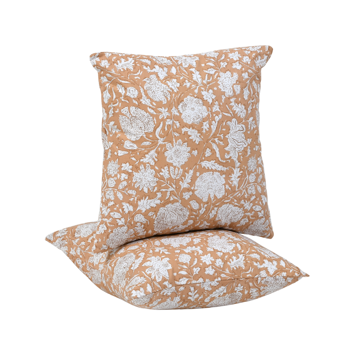 Boho cotton pillow covers set of 2 with hand-block printed patterns