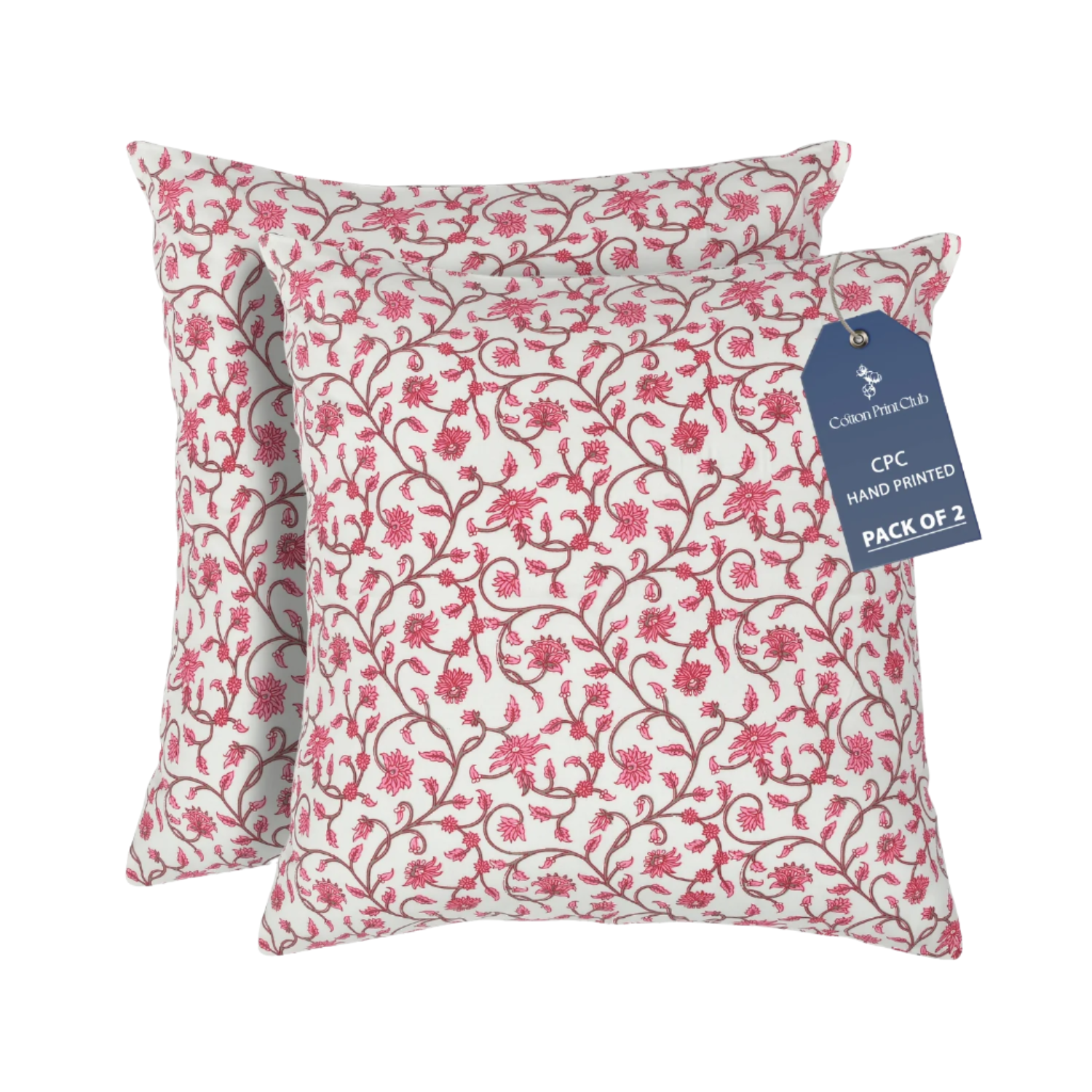 Cozy home setup with hand-printed cotton pillow set