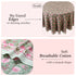 green and pink 100% cotton tablecloth on kitchen table in dining room