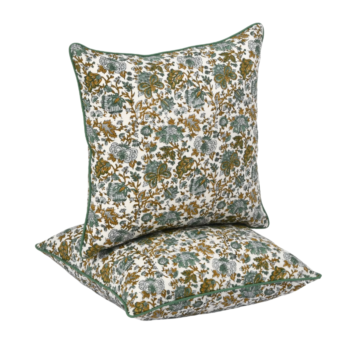 Piping Throw Pillow Covers - Topaz Blue (Set of 2)