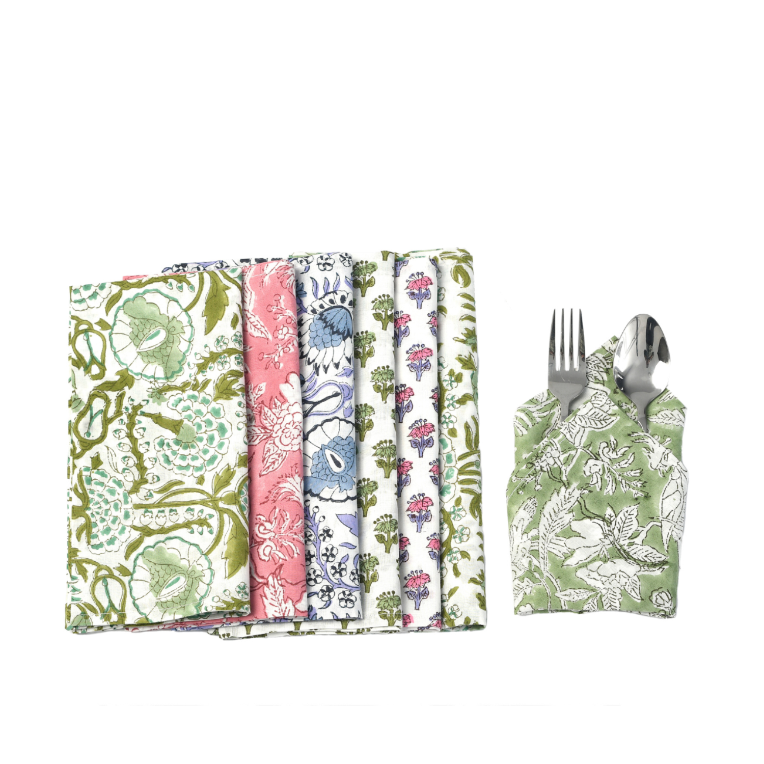 Cotton Cloth Napkins - Plain Border Mix