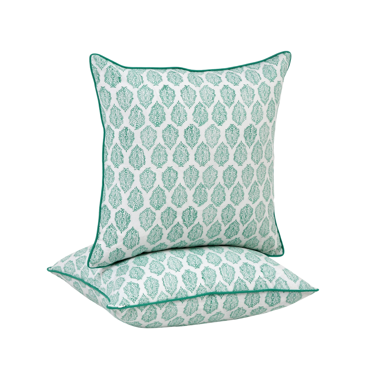 Piping Throw Pillow Covers - Sea Green (Set of 2)