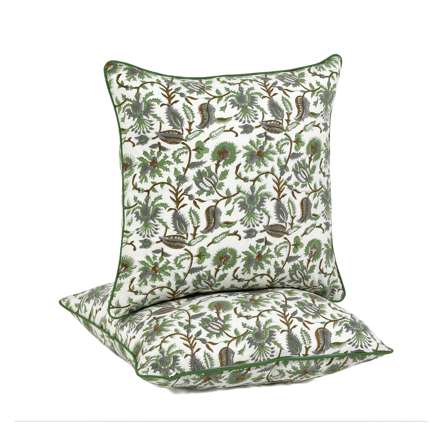 Piping Throw Pillow Covers - Mint Green (Set of 2)