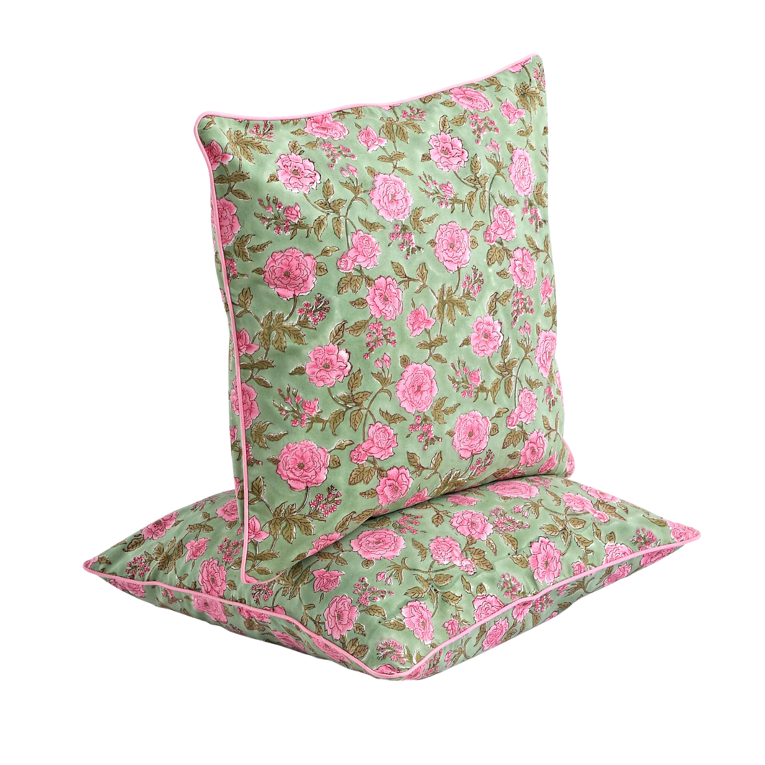 Piping Throw Pillow Covers - Pink Tourmaline (Set of 2)