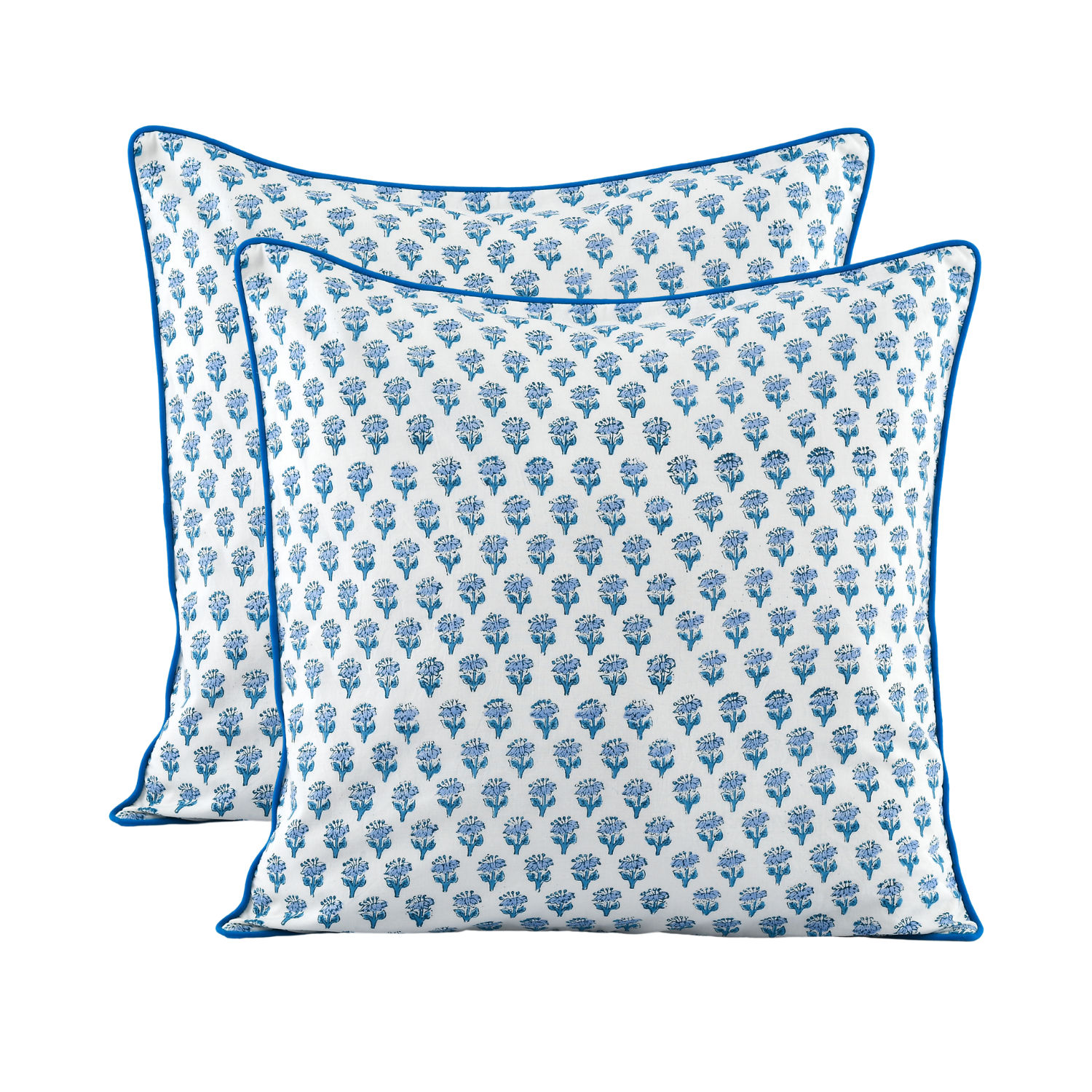 Piping Throw Pillow Covers - Apatite Blue (Set of 2)