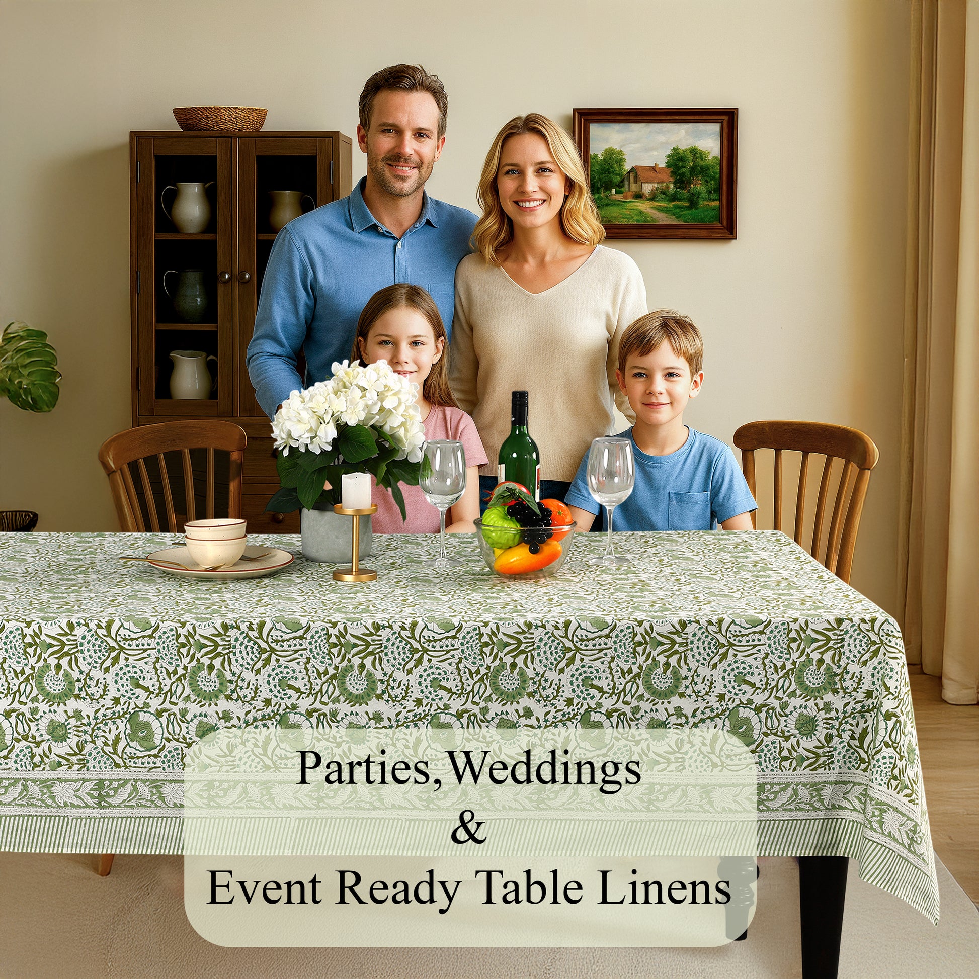 Agate Green Tablecloth for Dining Table