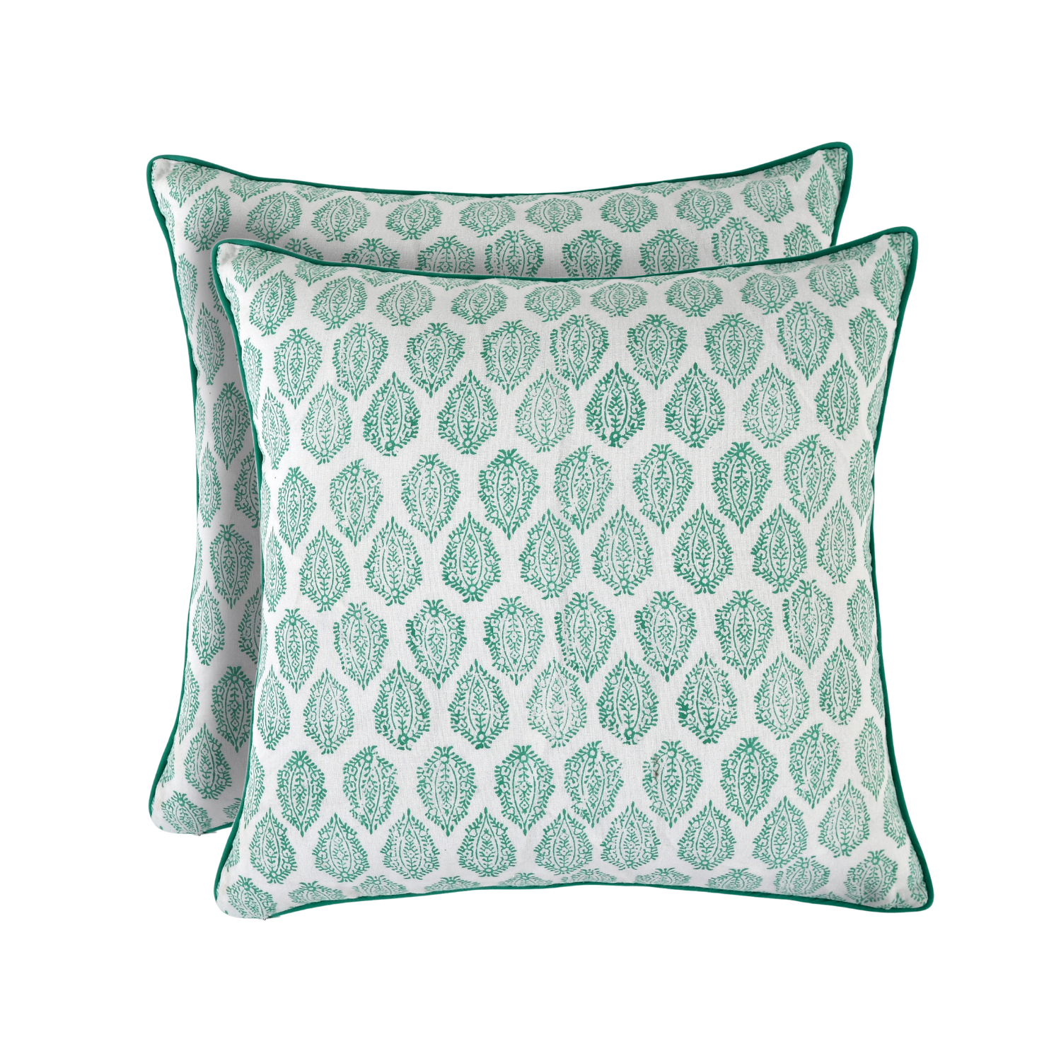 Piping Throw Pillow Covers - Sea Green (Set of 2)