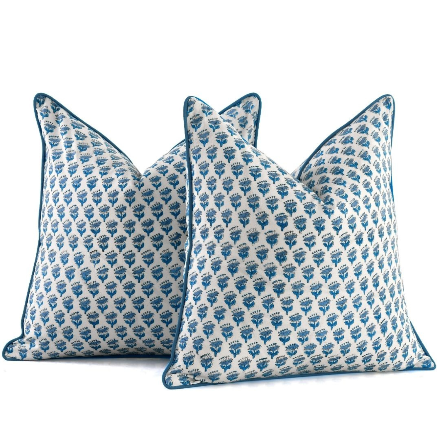 Piping Throw Pillow Covers - Apatite Blue (Set of 2)