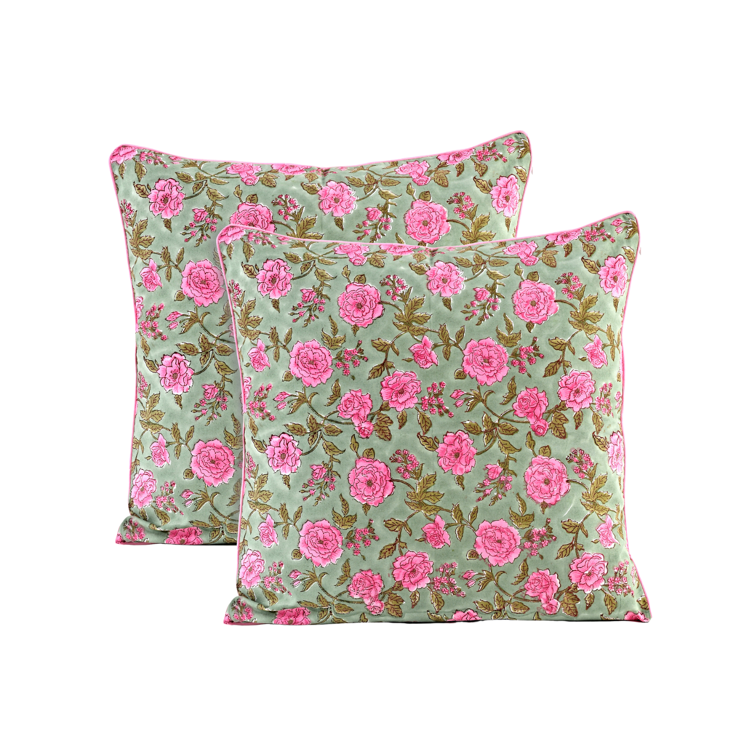 Piping Throw Pillow Covers - Pink Tourmaline (Set of 2)