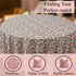 white, red, and green floral 100% cotton round tablecloth