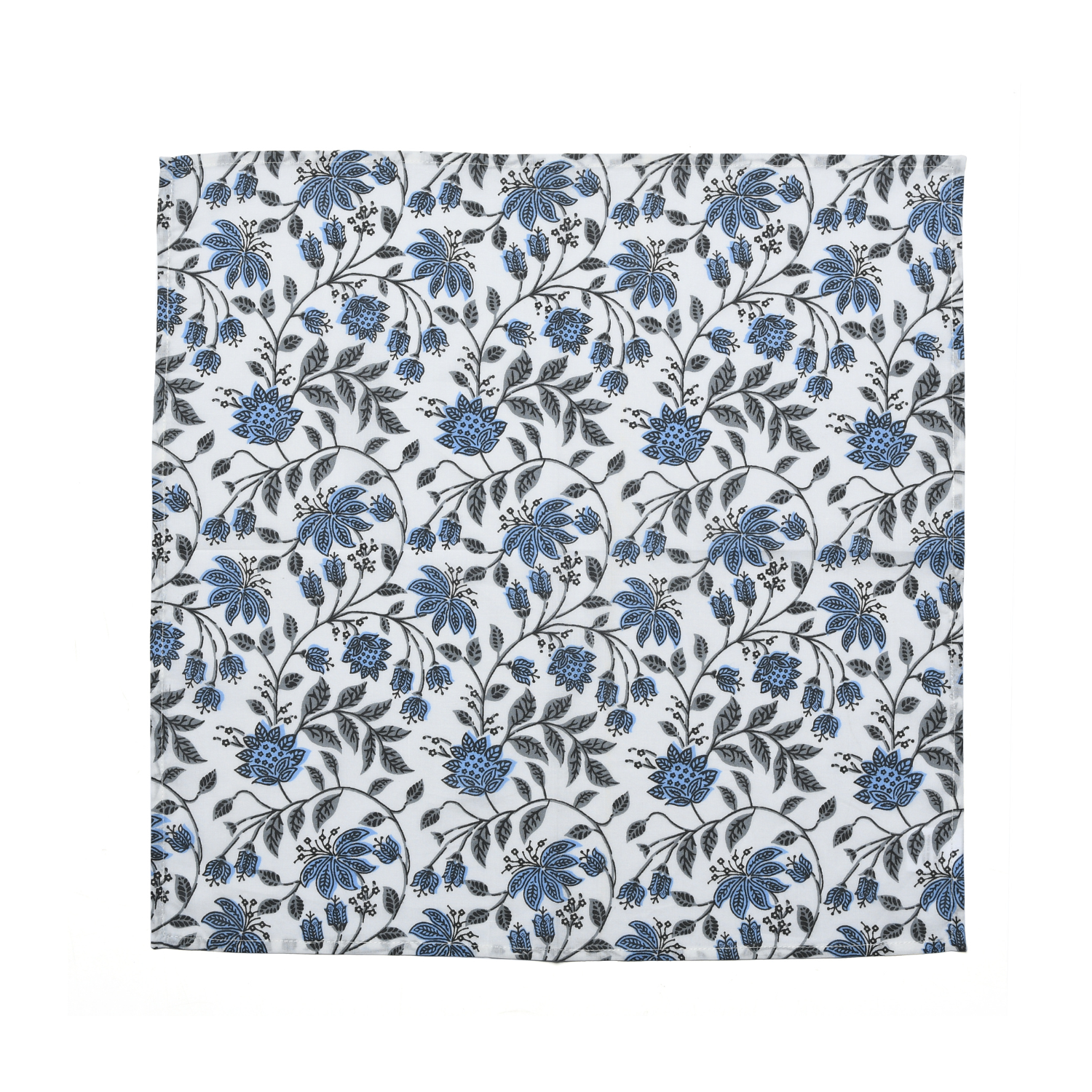 Cotton Cloth Napkins - White Blue