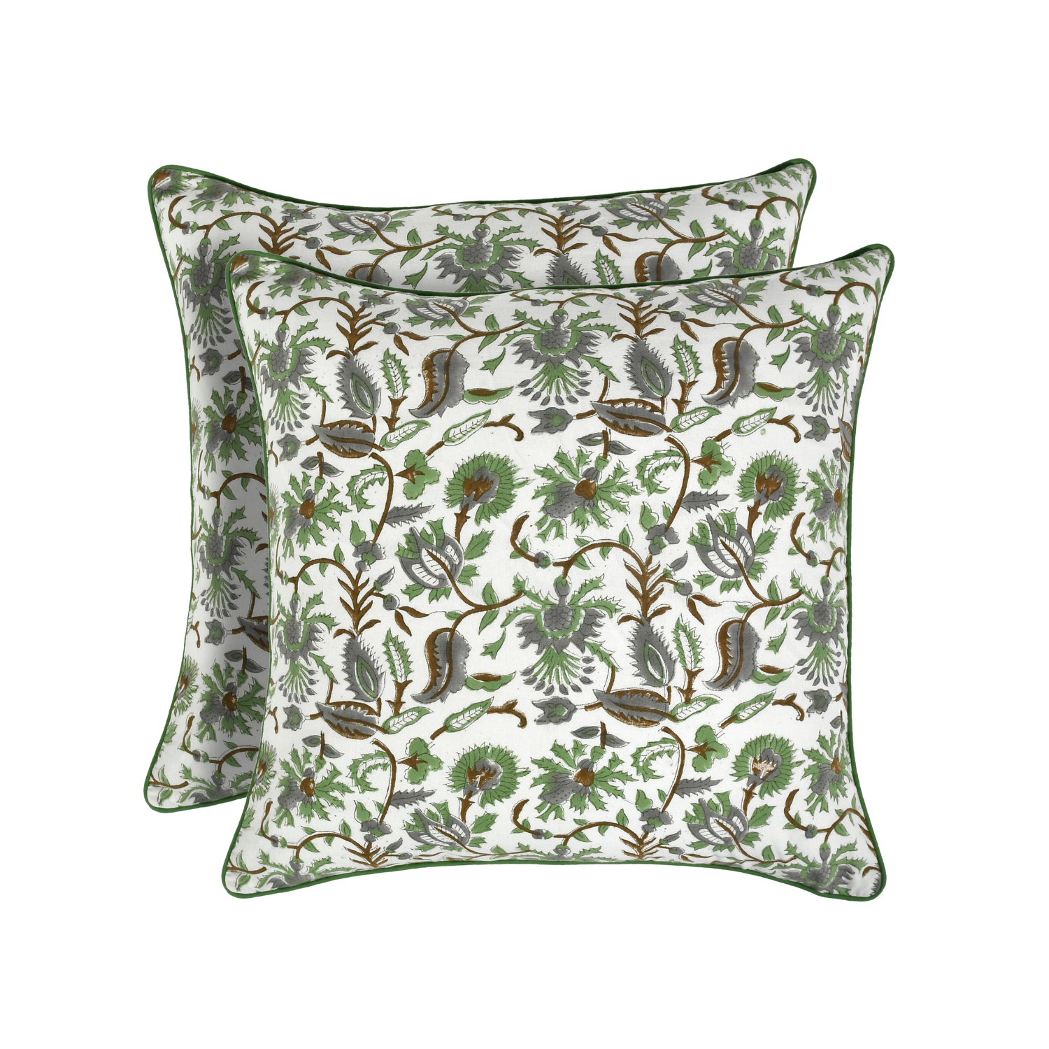 Piping Throw Pillow Covers - Mint Green (Set of 2)