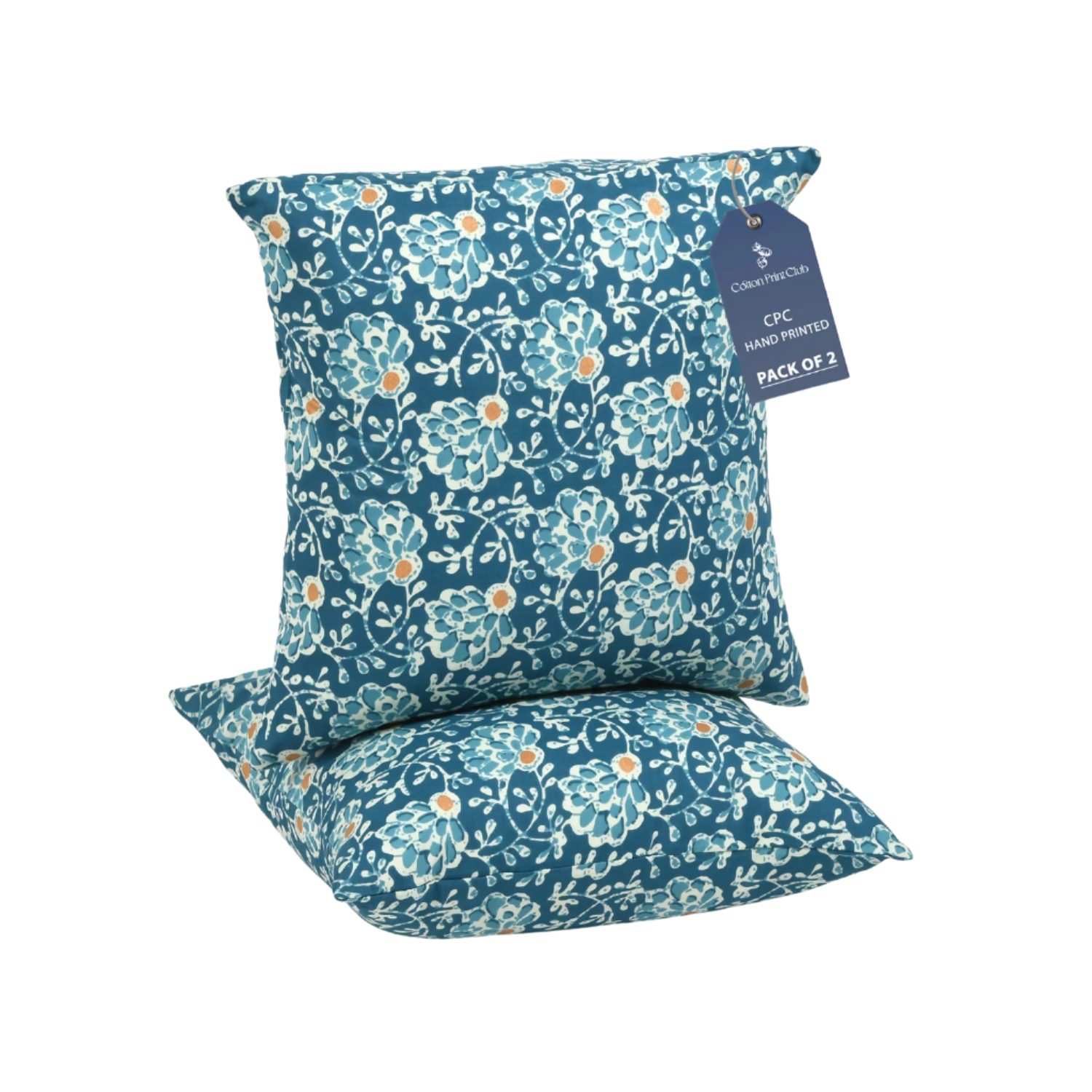 Elegant boho cotton pillows with handcrafted block print design