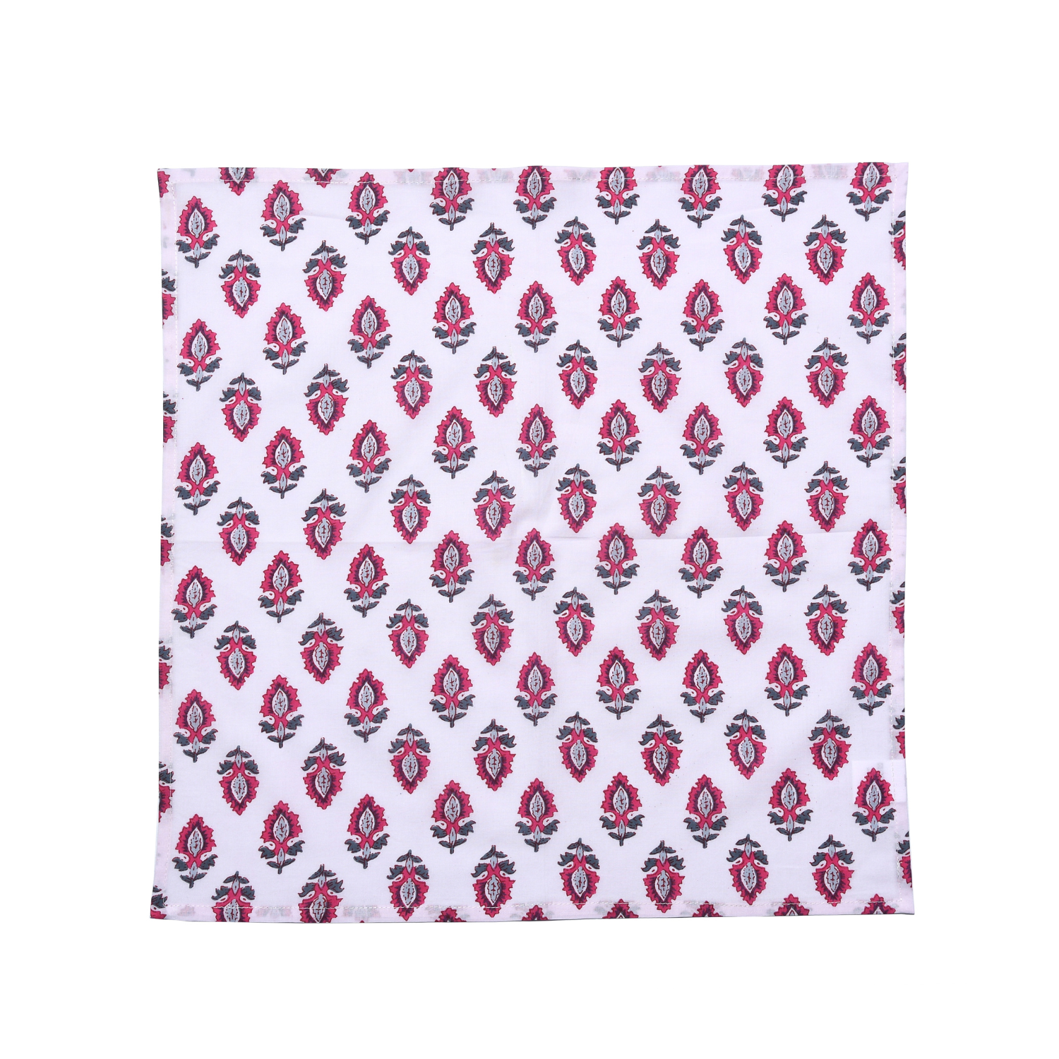 Cotton Cloth Napkins - White Maroon