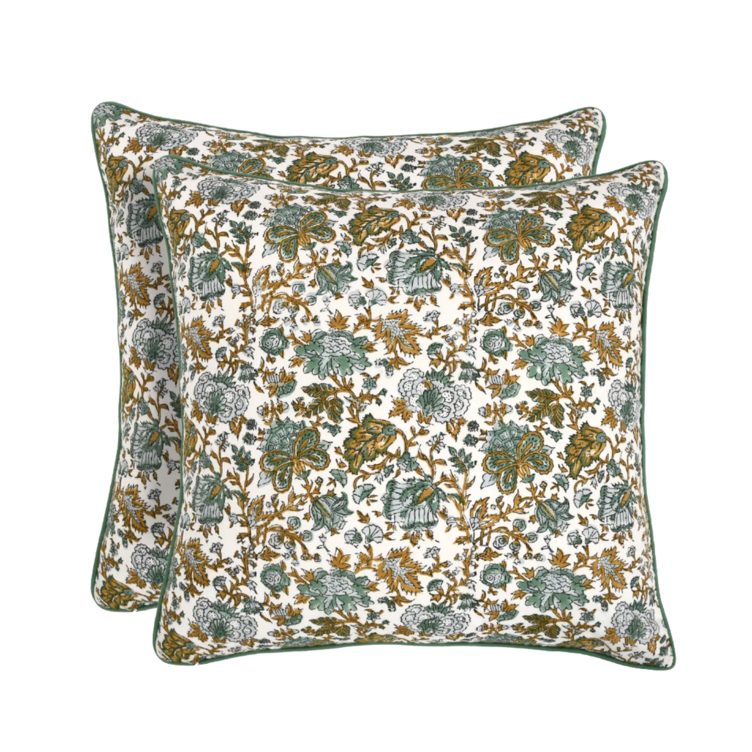 Piping Throw Pillow Covers - Topaz Blue (Set of 2)
