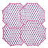 Vibrant pink sapphire cotton placemat with scalloped trim