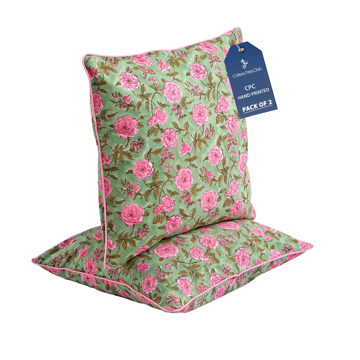 Piping Throw Pillow Covers - Pink Tourmaline (Set of 2)