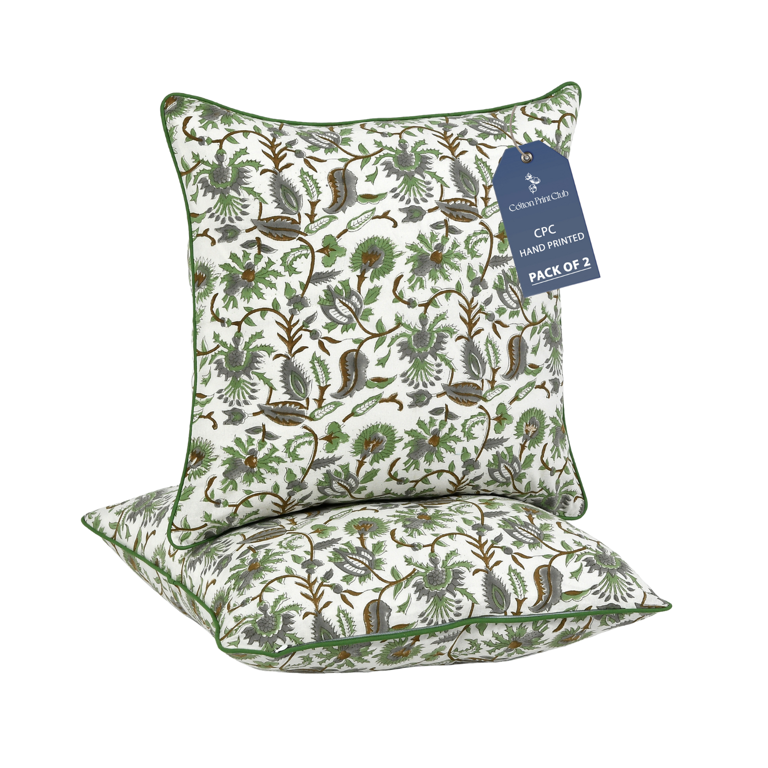 Piping Throw Pillow Covers - Mint Green (Set of 2)