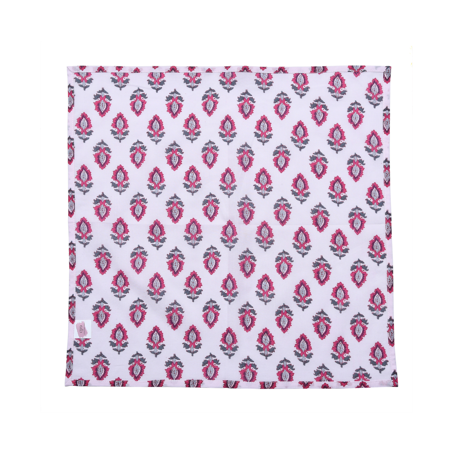 Cotton Cloth Napkins - White Maroon