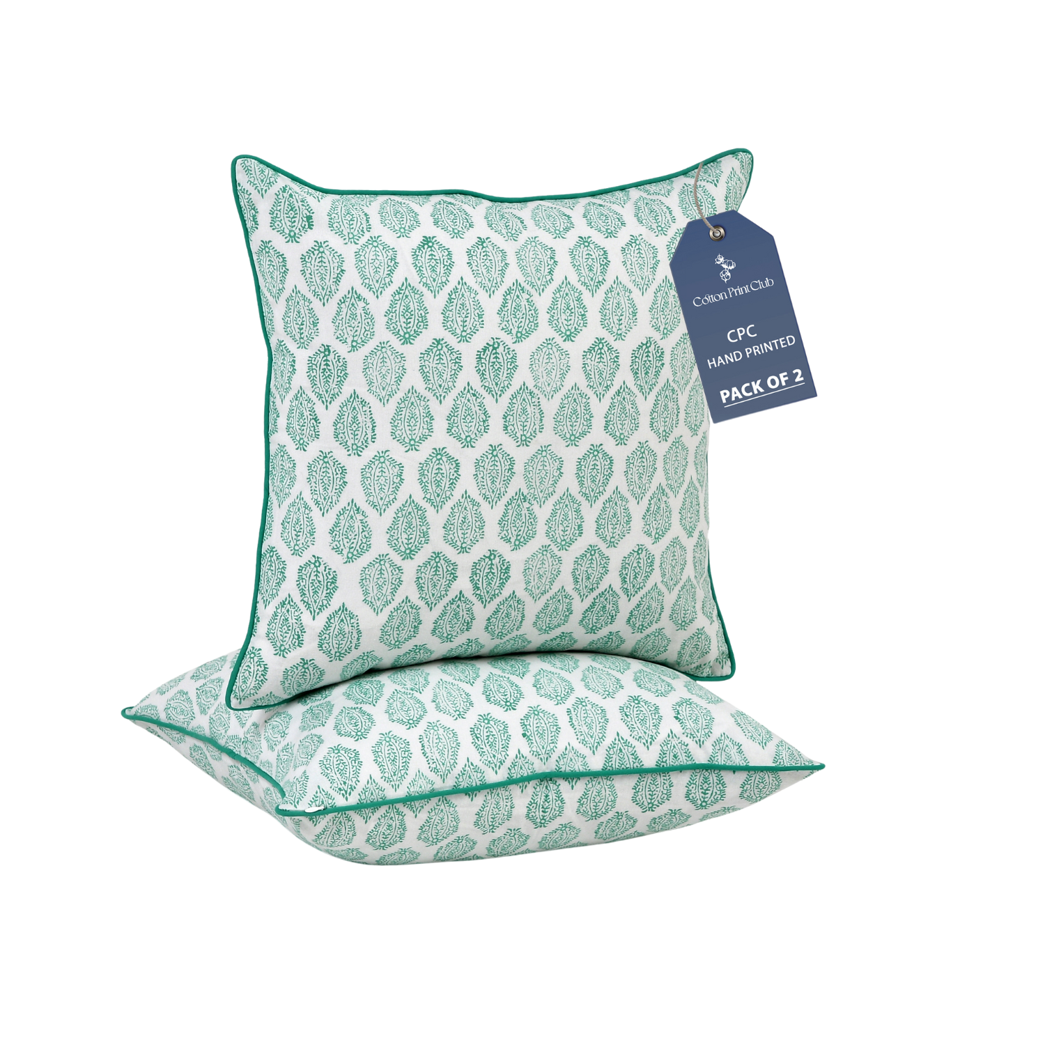 Piping Throw Pillow Covers - Sea Green (Set of 2)