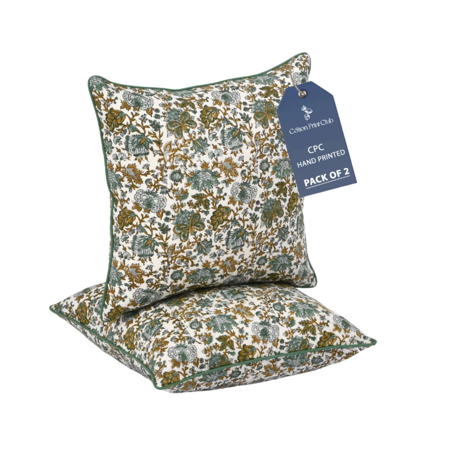 Piping Throw Pillow Covers - Topaz Blue (Set of 2)