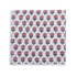 Single flat lay of pink and white floral cotton napkin.