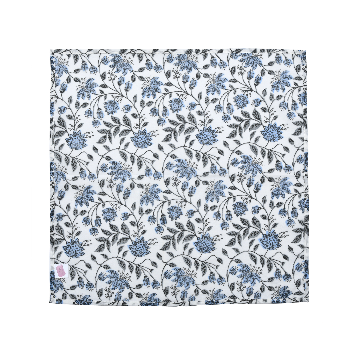 Cotton Cloth Napkins - White Blue