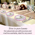 Bright pink cotton placemat with elegant embroidery detail