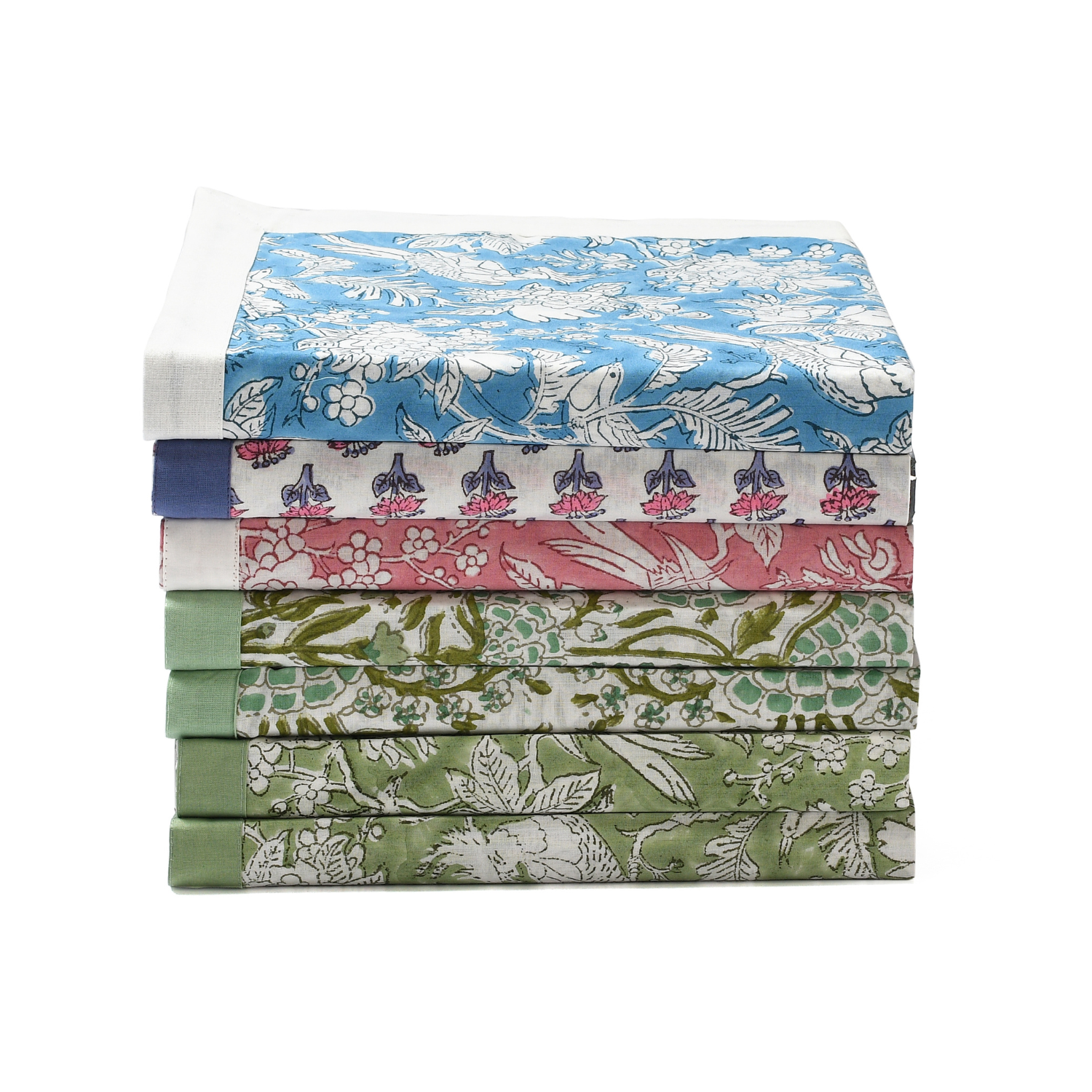 Cotton Cloth Napkins - Plain Border Mix