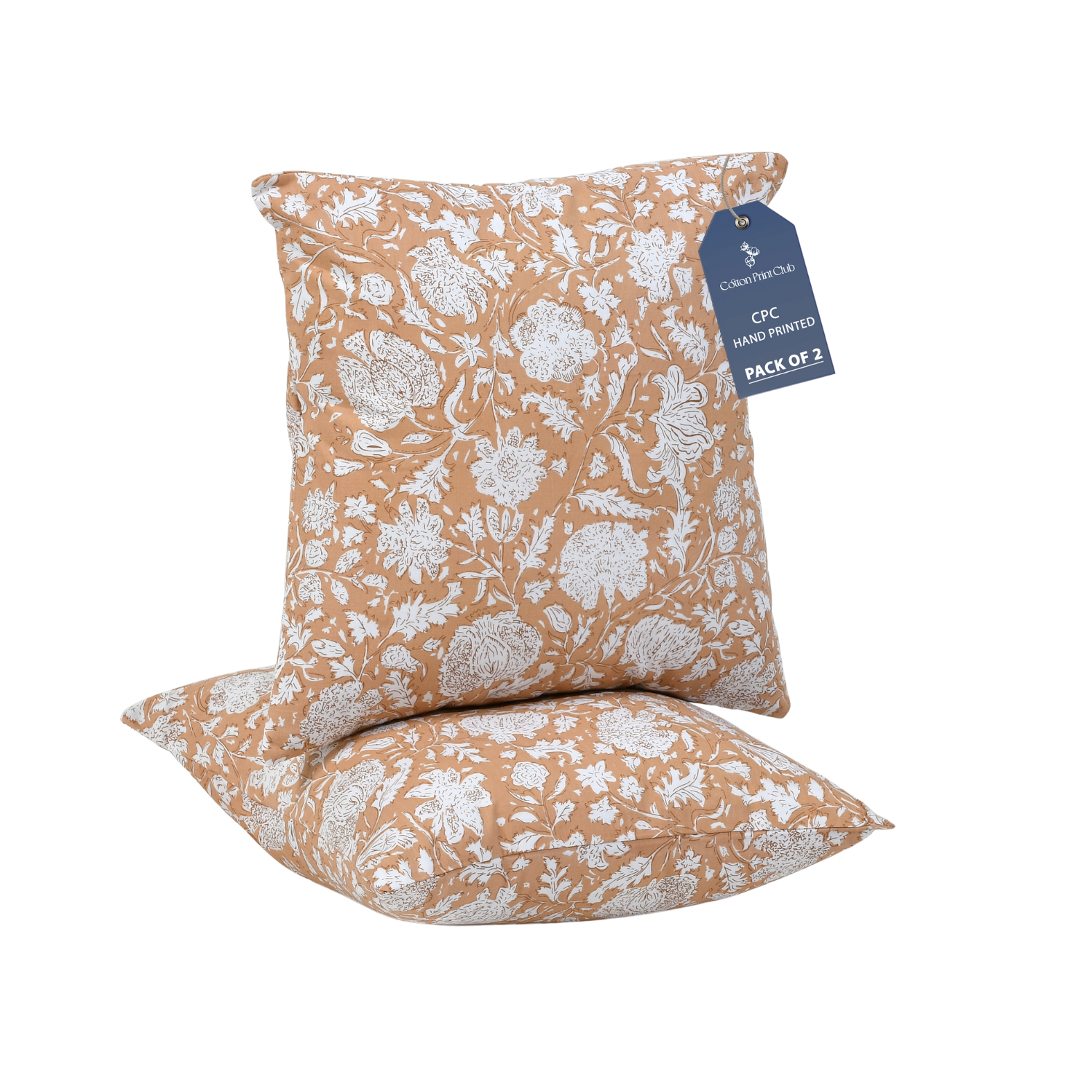 Elegant boho cotton pillows with handcrafted block print design