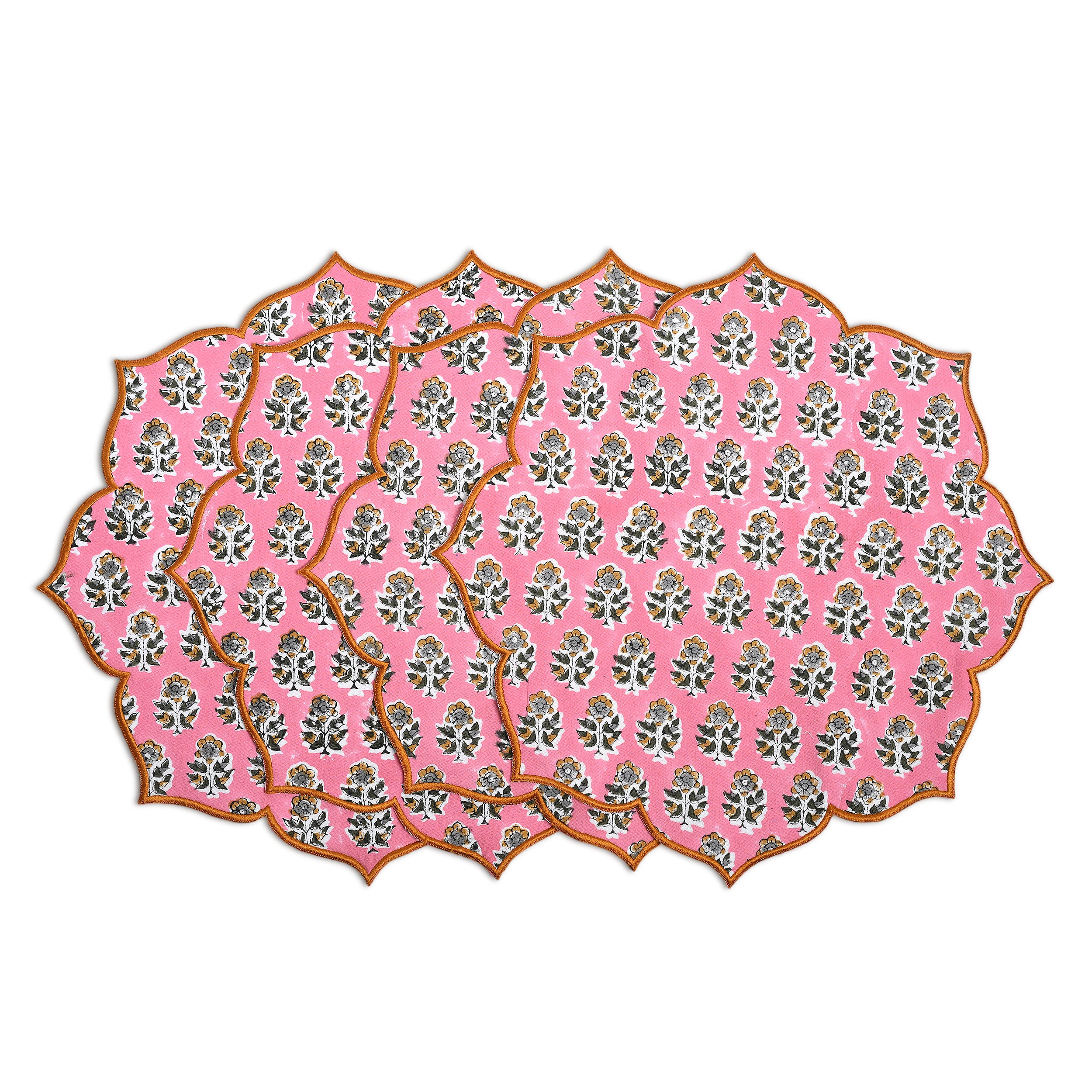 Fresh pink floral placemat for spring or summer tables