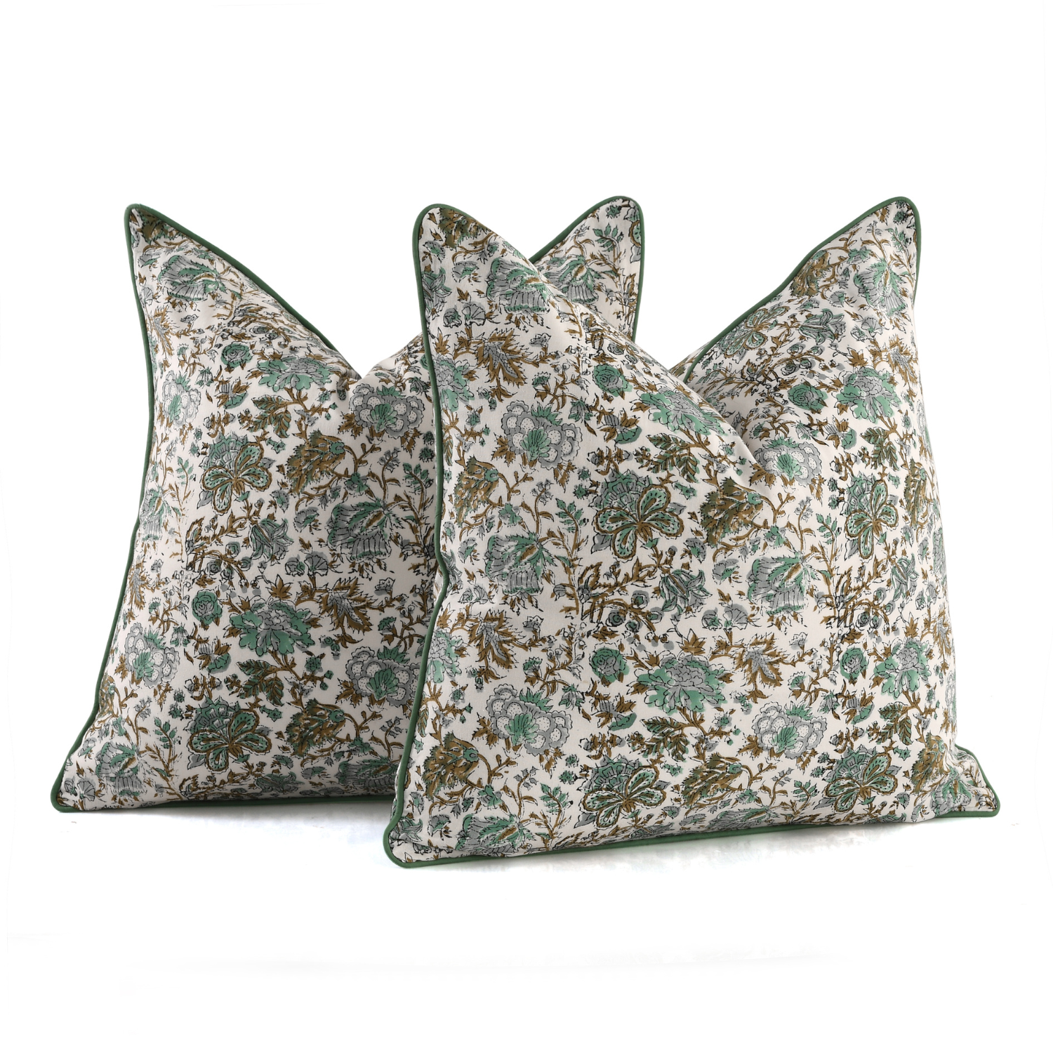 Piping Throw Pillow Covers - Topaz Blue (Set of 2)