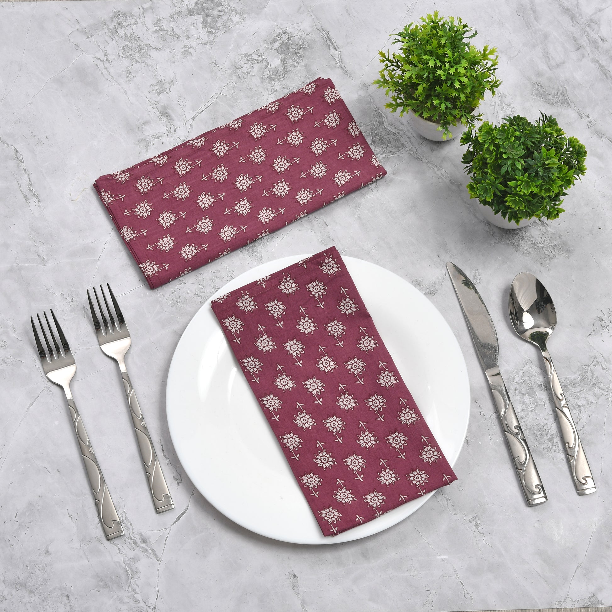 Cotton Cloth Napkins - Grape Purple