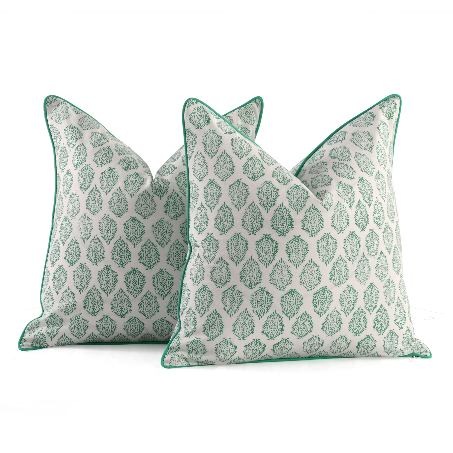 Piping Throw Pillow Covers - Sea Green (Set of 2)