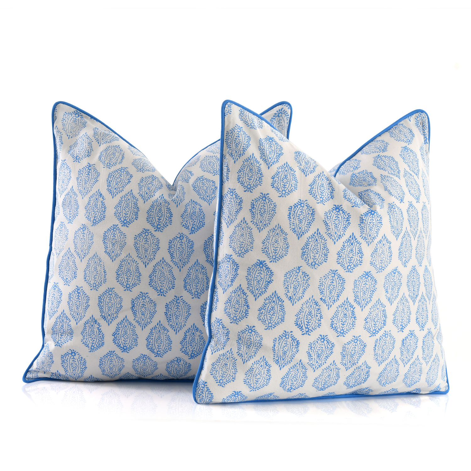 Piping Throw Pillow Covers - Royal Blue (Set of 2)