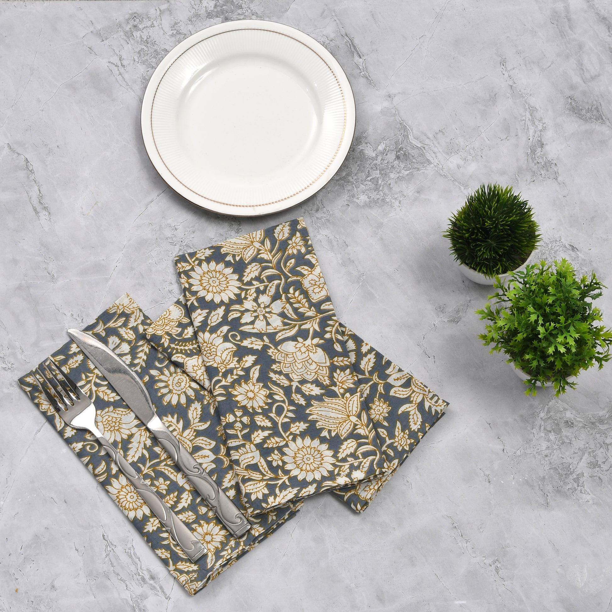 Cotton Cloth Napkins - Blue Jay