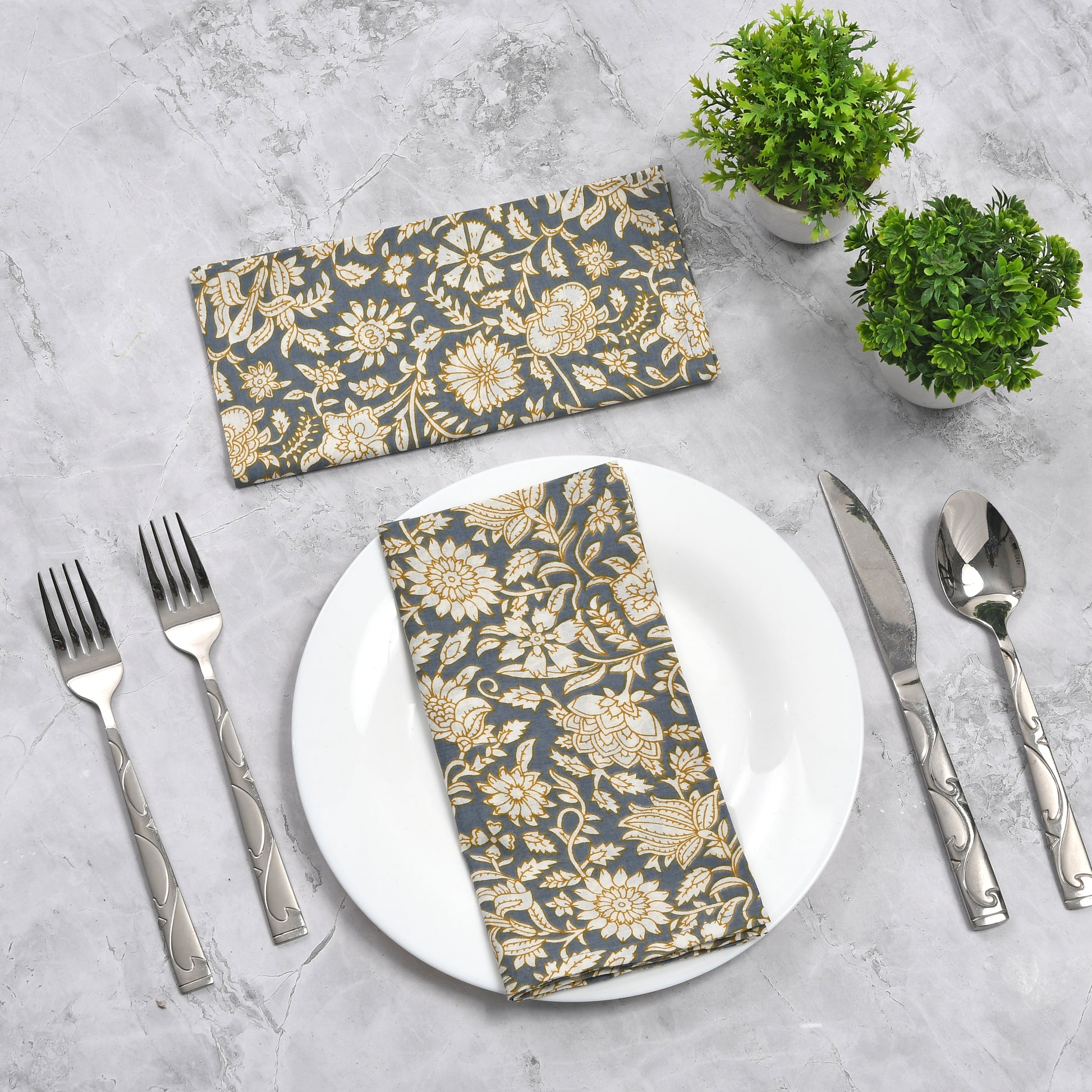 Cotton Cloth Napkins - Blue Jay