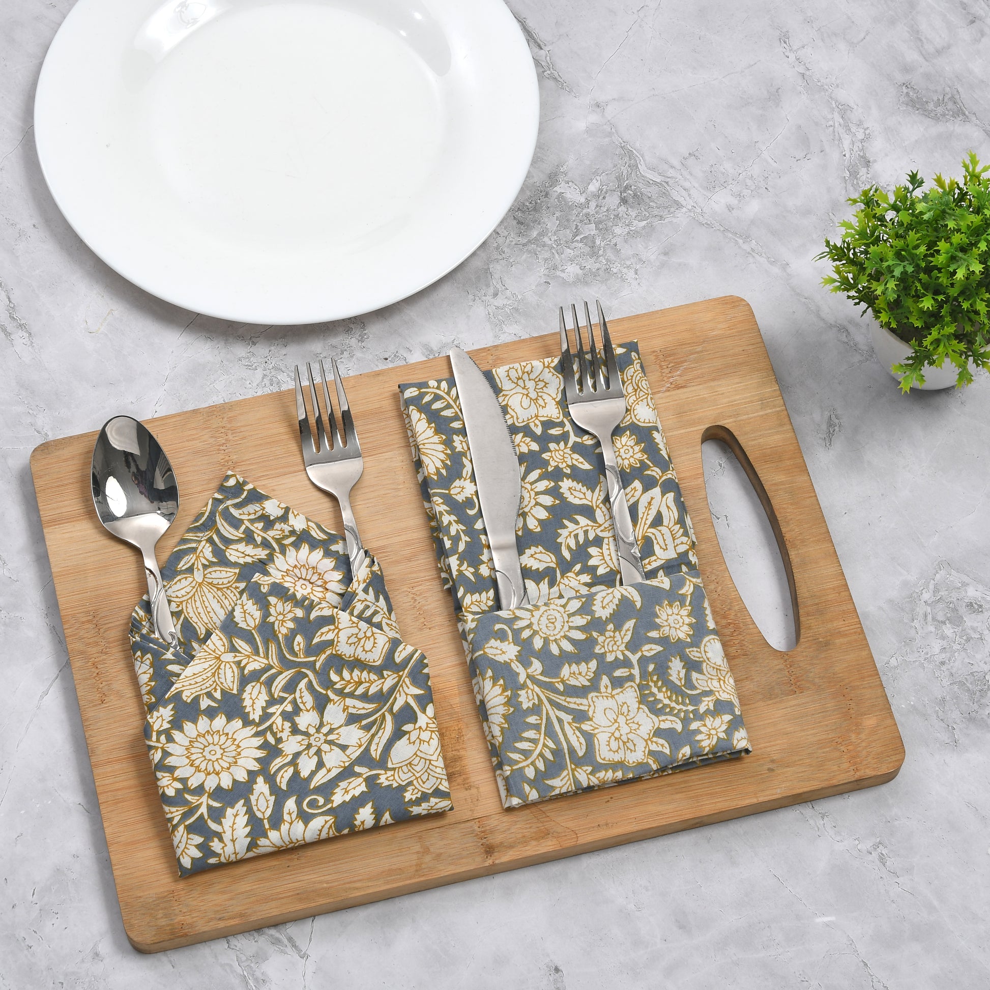 Cotton Cloth Napkins - Blue Jay
