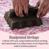 handblock printed Embroidered placemat in coral tone with soft threadwork