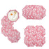 Warm coral pink cotton placemat with scalloped embroidery