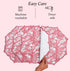 machine washable and dryer safe vScalloped coral pink placemat styled with bird accents