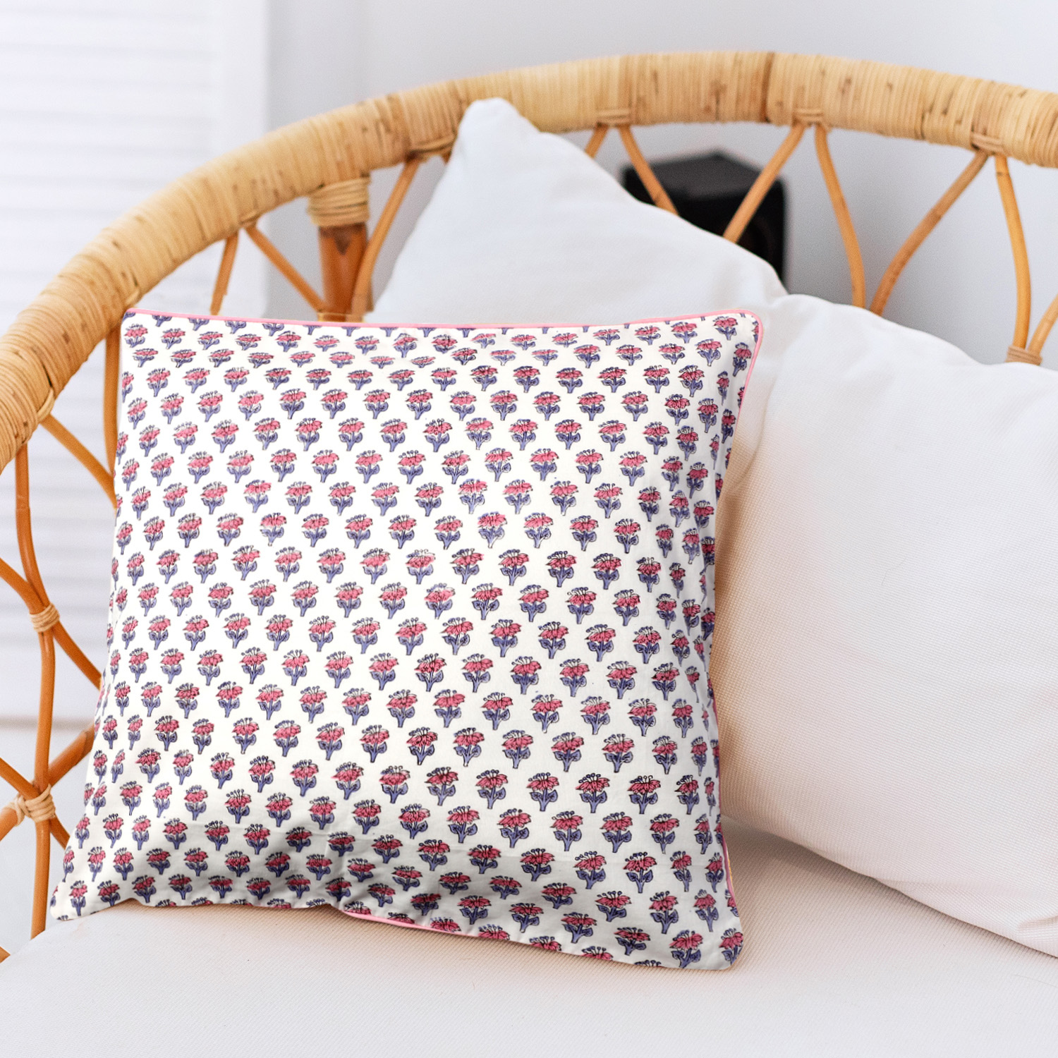 Piping Throw Pillow Covers - Pink Sapphire (Set of 2)