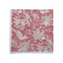 Single flat lay of pink and white floral cotton napkin.