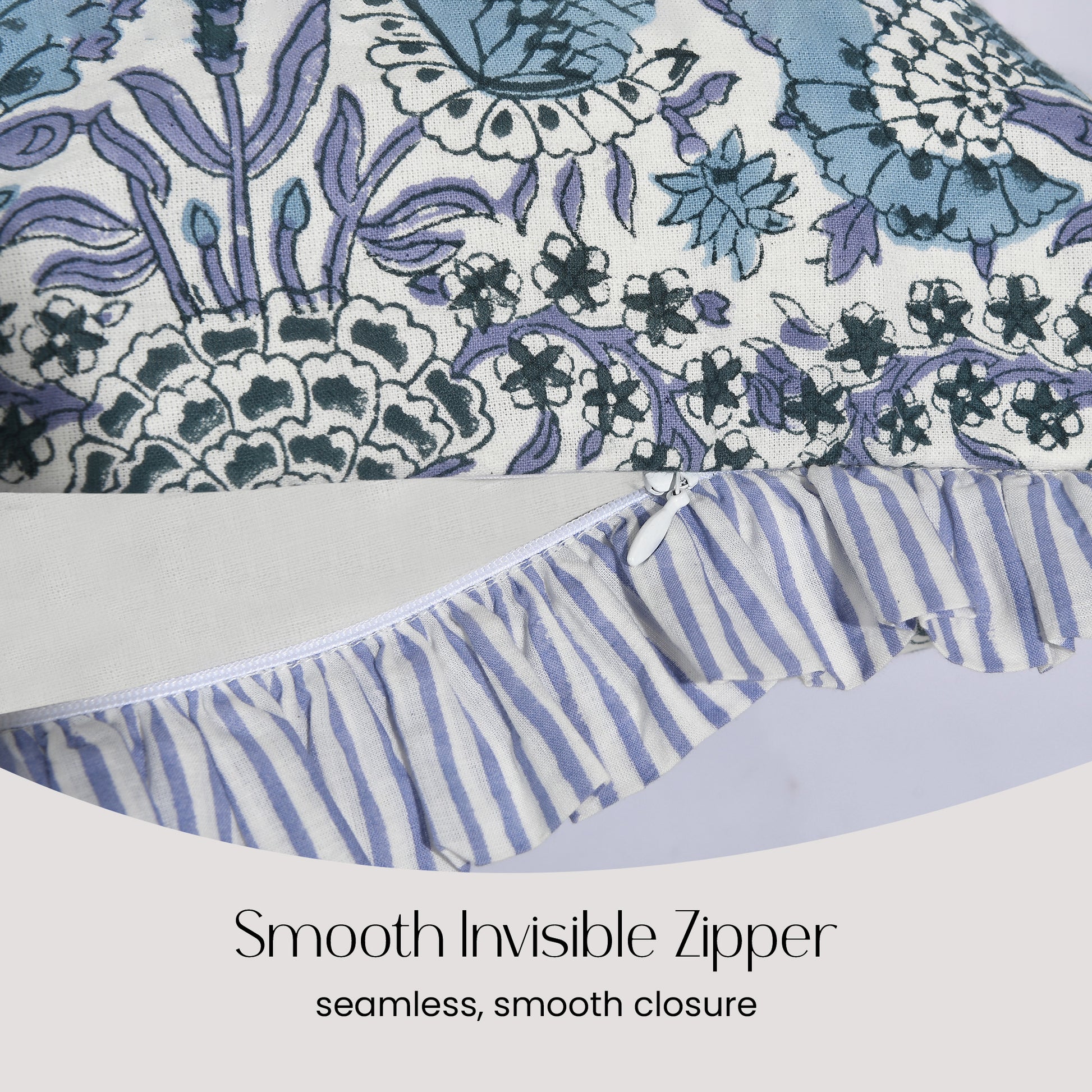 Cotton Ruffle Sham Cover - Indigo Blue