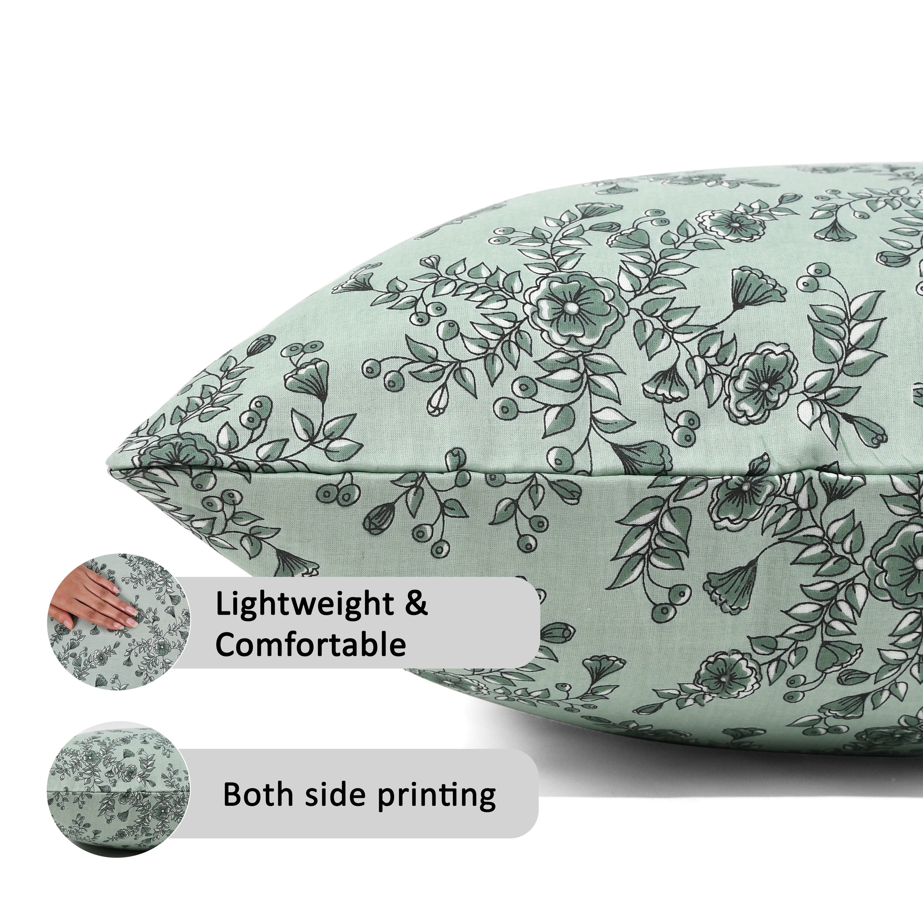 Reversible boho pillow covers with double-sided print design