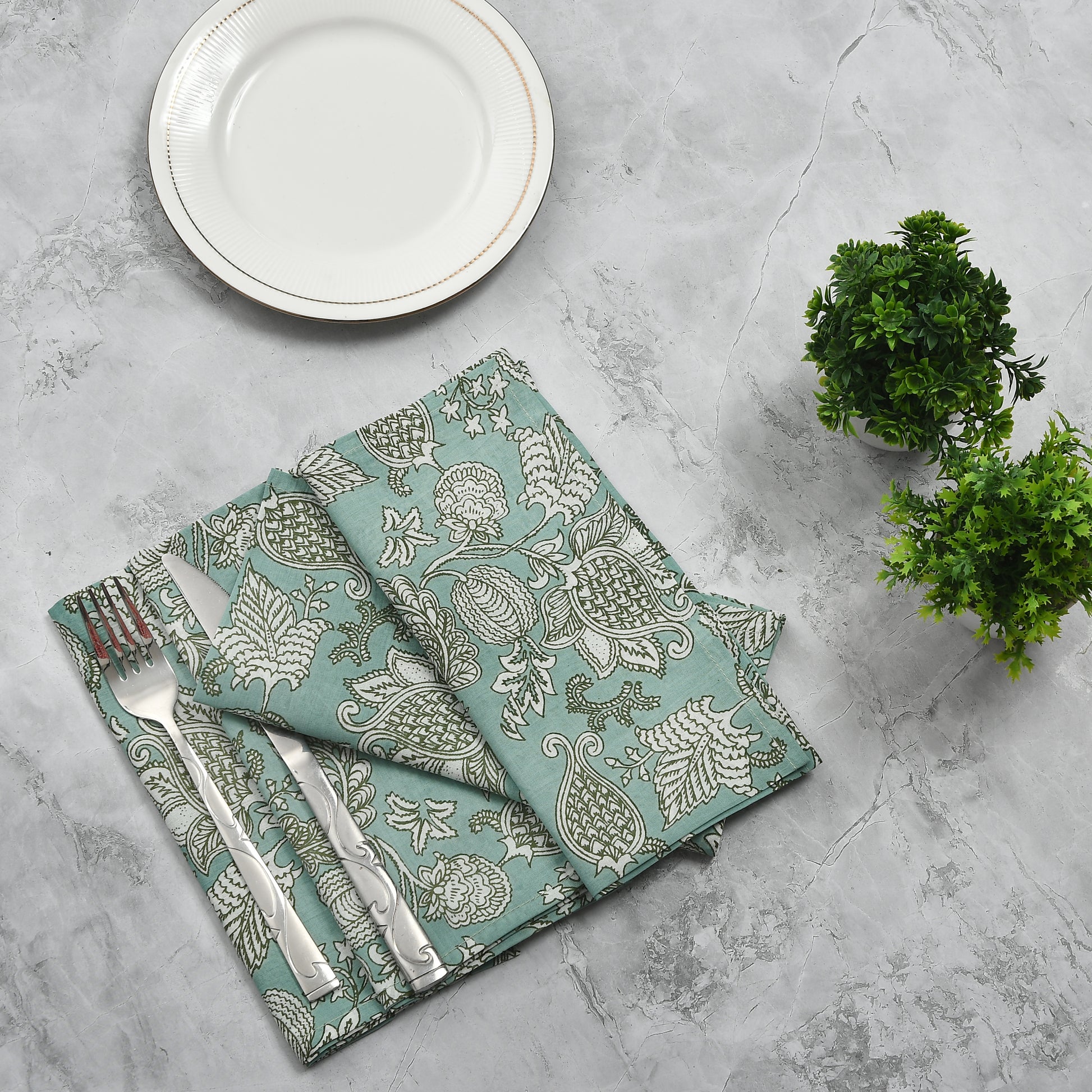 Cotton Cloth Napkins - Seafoam