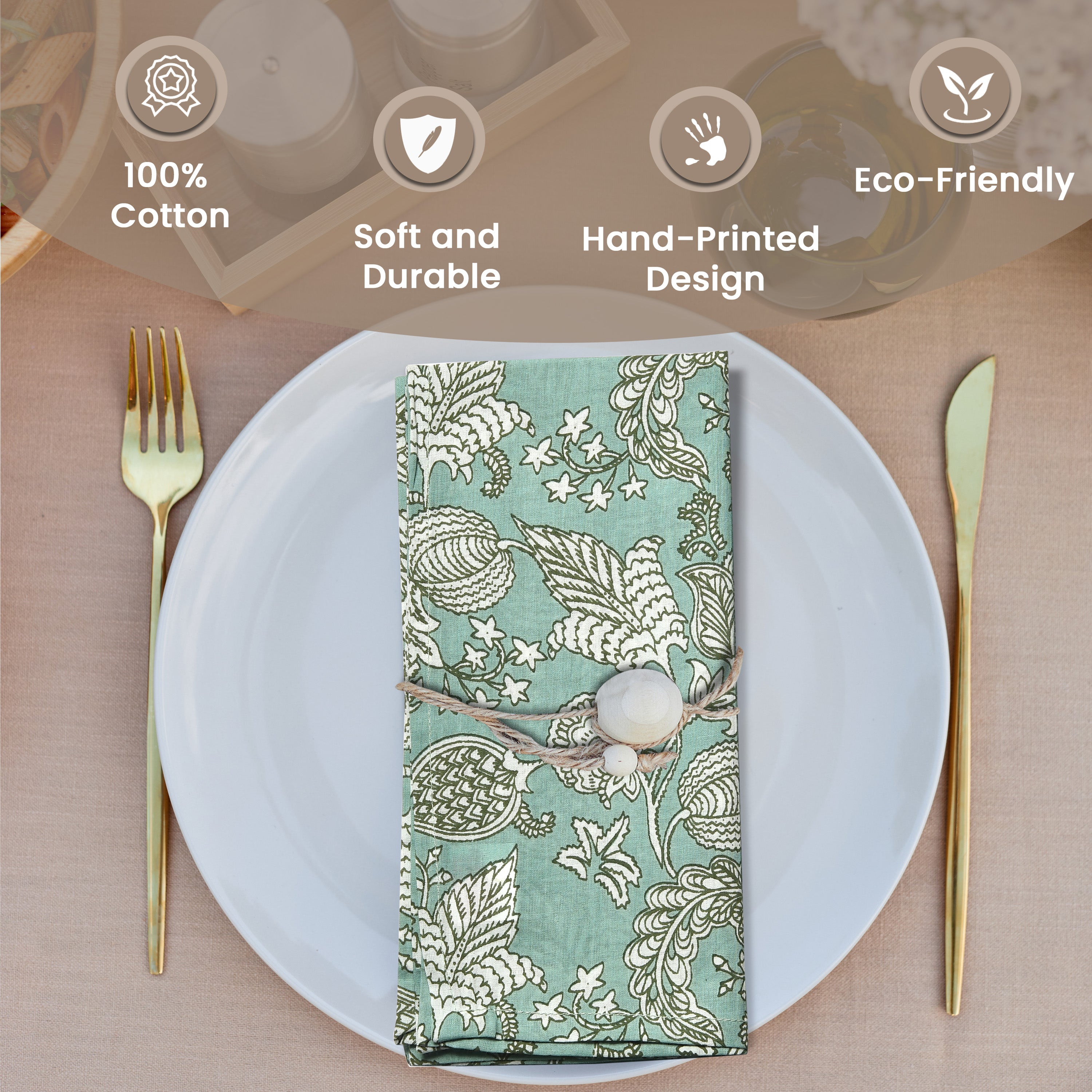 Cotton Cloth Napkins - Seafoam