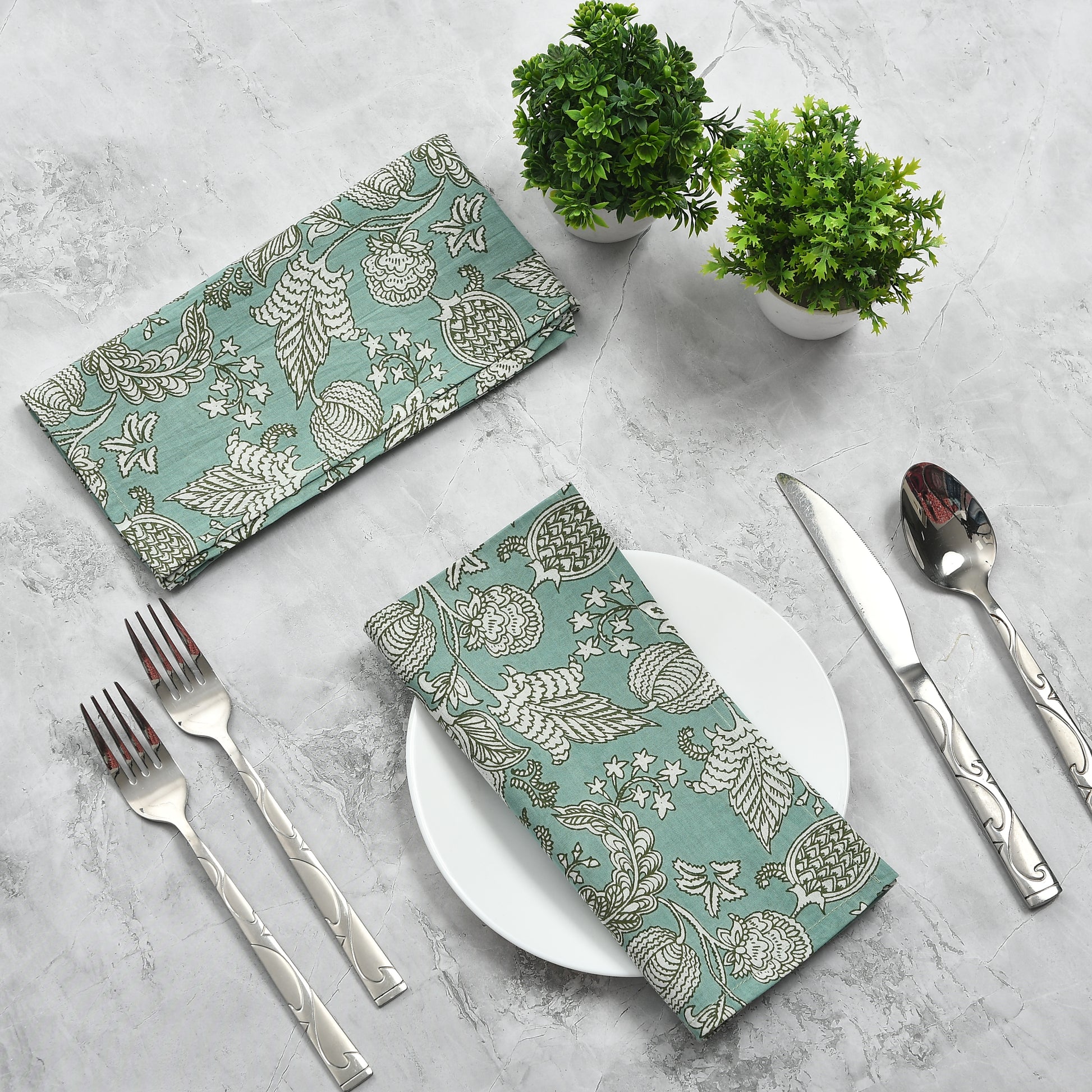Cotton Cloth Napkins - Seafoam
