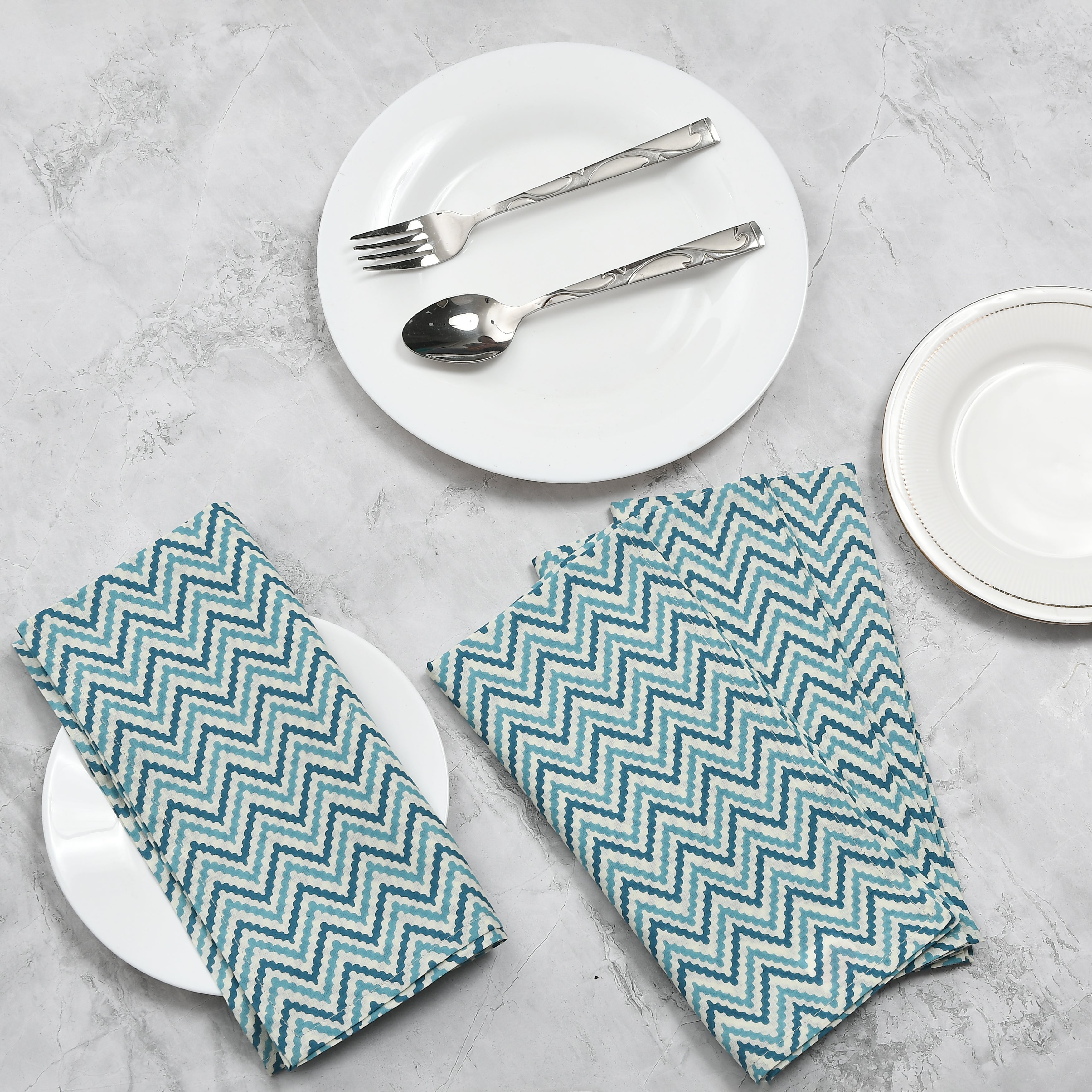 Cotton Cloth Napkins - Sea Blue